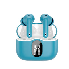 Wireless Earbuds, Bluetooth 5.4 Headphones Bass Stereo, Ear Buds with Noise Cancelling Mic, LED Display in Ear Earphones Clear Calls, IP7 Waterproof Bluetooth Earbuds for Phones/Sports/Laptop, White