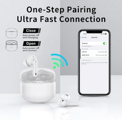 XIAOWTEK A40 Pro Wireless Earbuds, 50Hrs Playtime Bluetooth Earbuds Built in Noise Cancellation Mic with Charging Case, Bluetooth Headphones with Stereo Sound, IPX7 Waterproof Ear Buds for Phone