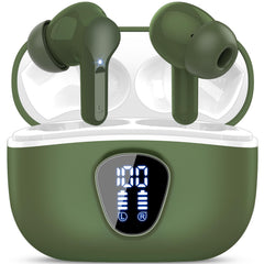 Wireless Earbuds, Bluetooth 5.4 Headphones HiFi Stereo, Bluetooth Earbuds with ENC Noise Cancelling Mic, IP7 Waterproof in Ear Earphones, 48H, LED Display Ear buds for Pad Phones Workout Sports, Azure