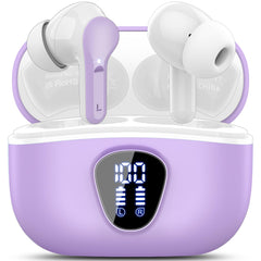 Wireless Earbuds, Bluetooth 5.4 Headphones HiFi Stereo, Bluetooth Earbuds with ENC Noise Cancelling Mic, IP7 Waterproof in Ear Earphones, 48H, LED Display Ear buds for Pad Phones Workout Sports, Azure