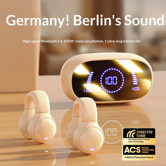 Bone conduction concept Bluetooth earphone clip-on style