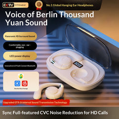 Hook-on Open Ear Bluetooth Headphones, Bone Conduction Concept Wireless Earphones