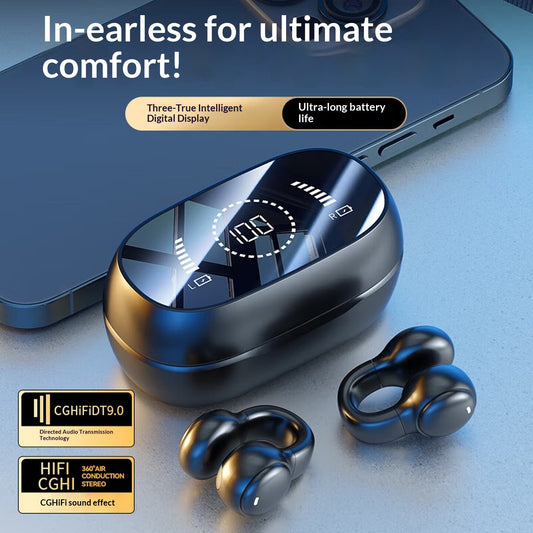 Bone conduction concept Bluetooth earphone clip-on style