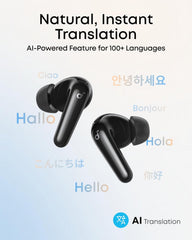Soundcore P31i by Anker, Real-Time Adaptive Noise Cancelling, Hi-Res Sound, Translation Earbuds, 50H Playtime, Wireless Earbuds, Bluetooth Earphones, Spatial Audio, Fast Charging, IP55 (Black)
