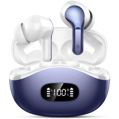 Wireless Earbuds, 48Hrs 2026 Bluetooth Headphones, Hi-Fi Stereo Deep Bass Ear Buds, ENC Noise Cancelling Mic, Clear Calls, IP-X7 Waterproof, USB Sport Earphones in Ear for Phones Laptop Pad, White