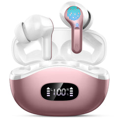 Wireless Earbuds, 48Hrs 2026 Bluetooth Headphones, Hi-Fi Stereo Deep Bass Ear Buds, ENC Noise Cancelling Mic, Clear Calls, IP-X7 Waterproof, USB Sport Earphones in Ear for Phones Laptop Pad, White