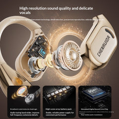 Wireless Bluetooth headphones with open-back bone conduction