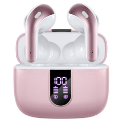Bluetooth Headphones True Wireless Earbuds 60H Playback LED Power Display Earphones with Wireless Charging Case IPX5 Waterproof in-Ear Ear buds with Mic for TV Smart Phone Laptop Computer Sports