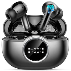 Bluetooth 5.4 Earbuds, 2026 Bass-3.0 Wireless Headphones 3D-Stereo Ear Buds, 4 ENC Noise Cancelling Mic, 40+Hrs USB-C in-Ear Earphones, IP-X7 Waterproof Sport Workout Gym for Laptop Pad Android iOS