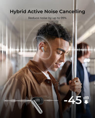 wegear Hybrid Active Noise Cancelling Wireless Earbuds, 6 Mics AI Clear Calls, 12mm Drivers Deep Bass Stereo Sound, 30H Playtime, True Wireless Earbuds, Bluetooth 5.4 Ear Buds, Comfort Fit (White)