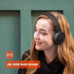 JBL Tune 510BT - Bluetooth headphones with up to 40 hours battery, microphone for call, foldable and comfortable, Android and iOs compatible (Rose)